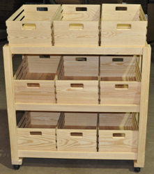 8071 Large Display Rack w/9 Crates