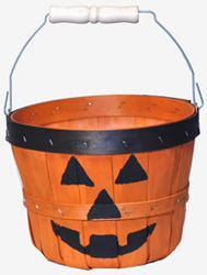 1/4 Peck Pumpkin Face Basket