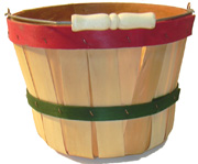 1/2 Peck Natural w/ Red & Grn Band
