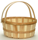 1720 Shallow Bushel Basket w/2 Wood Handles
